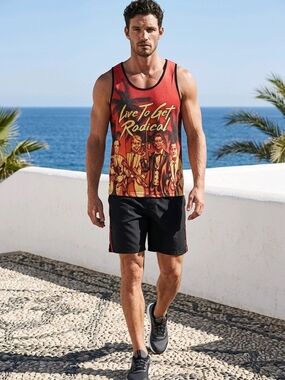 OAF Nation Red Graphic Tank Top with Black Trim